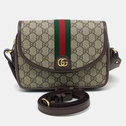 Gucci Brown Canvas Ophidia Mini GG Shoulder Bag