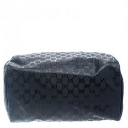 Pre Owned Gucci Black Imprime Canvas Joy Boston Bag