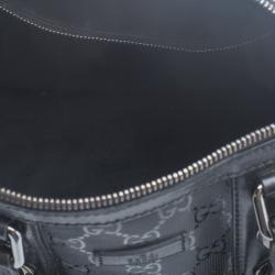 Pre Owned Gucci Black Imprime Canvas Joy Boston Bag