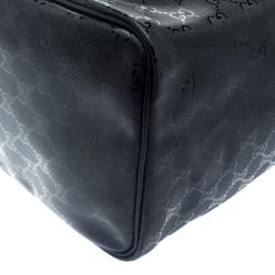 Pre Owned Gucci Black Imprime Canvas Joy Boston Bag