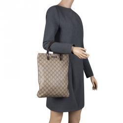 Pre Owned Gucci Beige GG Supreme Canvas Tote