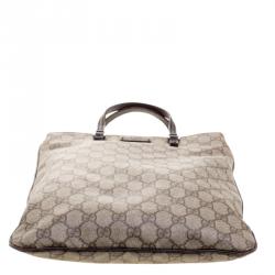 Pre Owned Gucci Beige GG Supreme Canvas Tote