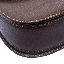 Pre Owned Gucci Brown Leather New Bamboo Top Handle Bag