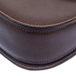 Pre Owned Gucci Brown Leather New Bamboo Top Handle Bag
