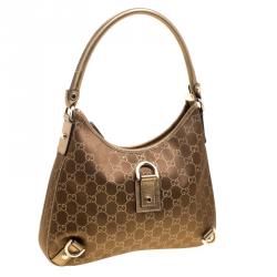 مملوكة مسبقًا حقيبة غوتشي آبي دي رينغ قماش GG بيج/ذهبي متوسطة 