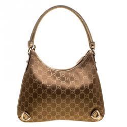 مملوكة مسبقًا حقيبة غوتشي آبي دي رينغ قماش GG بيج/ذهبي متوسطة 