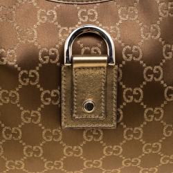 مملوكة مسبقًا حقيبة غوتشي آبي دي رينغ قماش GG بيج/ذهبي متوسطة 