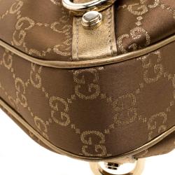 مملوكة مسبقًا حقيبة غوتشي آبي دي رينغ قماش GG بيج/ذهبي متوسطة 