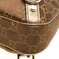 مملوكة مسبقًا حقيبة غوتشي آبي دي رينغ قماش GG بيج/ذهبي متوسطة 