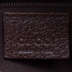 مملوكة مسبقًا حقيبة غوتشي جوي بوسطن كانفاس بيج/بني GG صغيرة