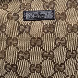 Pre Owned Gucci Beige GG Canvas Small Web Messenger Bag