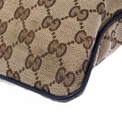 Pre Owned Gucci Beige GG Canvas Small Web Messenger Bag