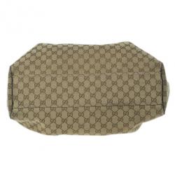 Pre Owned Gucci Beige Monogram Canvas Large Sukey Bag