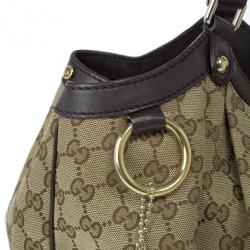 Pre Owned Gucci Beige Monogram Canvas Large Sukey Bag