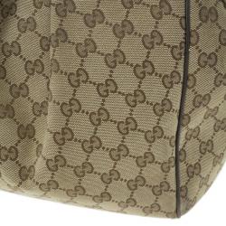 Pre Owned Gucci Beige Monogram Canvas Large Sukey Bag