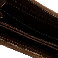 Gucci Beige/Bronze GG Canvas Interlocking G Zip Around Wallet
