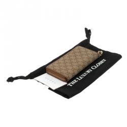 Gucci Beige/Bronze GG Canvas Interlocking G Zip Around Wallet