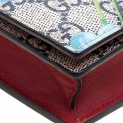 Gucci Beige Blooms Print GG Supreme Canvas WOC Wallet