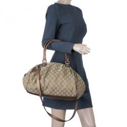 Pre Owned Gucci Monogram Canvas Sukey Dome Bag