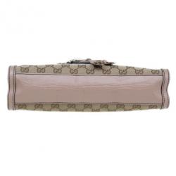 Pre Owned Gucci Beige Monogram Emily Chain Medium Shoulder Bag