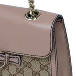 Pre Owned Gucci Beige Monogram Emily Chain Medium Shoulder Bag