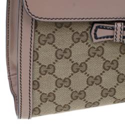 Pre Owned Gucci Beige Monogram Emily Chain Medium Shoulder Bag