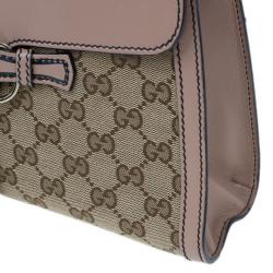 Pre Owned Gucci Beige Monogram Emily Chain Medium Shoulder Bag