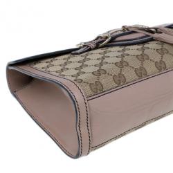Pre Owned Gucci Beige Monogram Emily Chain Medium Shoulder Bag