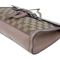 Pre Owned Gucci Beige Monogram Emily Chain Medium Shoulder Bag