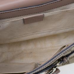 Pre Owned Gucci Beige Monogram Emily Chain Medium Shoulder Bag