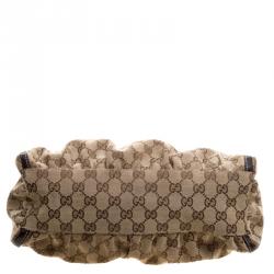 Gucci Beige GG Canvas Small D Ring Shoulder Bag