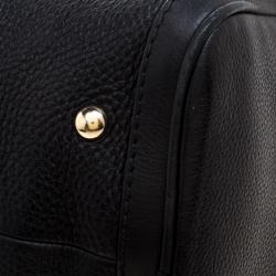 Pre Owned Gucci Black Leather Medium Vintage Web Boston Bag