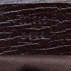 Pre Owned GucciBrown/Biege GG Canvas and Leather Bamboo Bullet Satchel