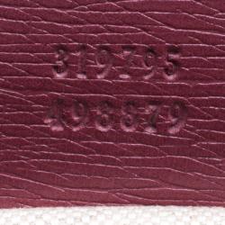 Pre Owned Gucci Light Burgundy Leather Bright Bit Jasmine Top Handle Bag
