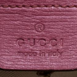 Pre Owned Gucci Light Burgundy Leather Bright Bit Jasmine Top Handle Bag