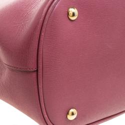 Pre Owned Gucci Light Burgundy Leather Bright Bit Jasmine Top Handle Bag