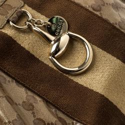 Pre Owned Gucci Beige/Ebony GG Crystal Coated Canvas Gucci by Gucci Hobo