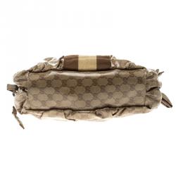 Pre Owned Gucci Beige/Ebony GG Crystal Coated Canvas Gucci by Gucci Hobo