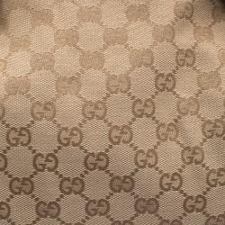 Pre Owned Gucci Beige/Burgundy GG Canvas and Leather Top Handle Bag