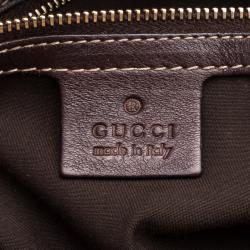 Pre Owned Gucci Beige/Burgundy GG Canvas and Leather Top Handle Bag
