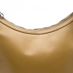 Pre Owned حقيبة غوتشي جلد غير لامعة بنية فاتحة