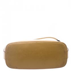 Pre Owned حقيبة غوتشي جلد غير لامعة بنية فاتحة