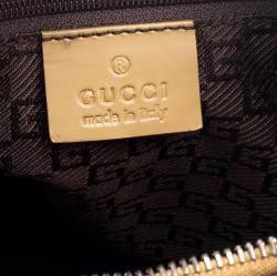 Pre Owned حقيبة غوتشي جلد غير لامعة بنية فاتحة