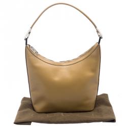 Pre Owned حقيبة غوتشي جلد غير لامعة بنية فاتحة