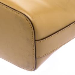 Pre Owned حقيبة غوتشي جلد غير لامعة بنية فاتحة