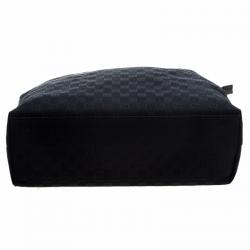 Pre Owned Gucci Black GG Canvas Web Diaper Tote