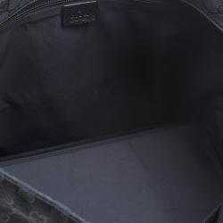 Pre Owned Gucci Black GG Canvas Web Diaper Tote