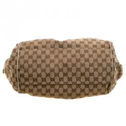Pre Owned حقيبة غوتشي سوكي بوسطن متوسطة كانفاس GG بيج