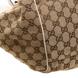 Pre Owned حقيبة غوتشي سوكي بوسطن متوسطة كانفاس GG بيج