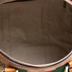 Pre Owned Gucci Beige/Tan GG Canvas Medium Vintage Web Boston Bag